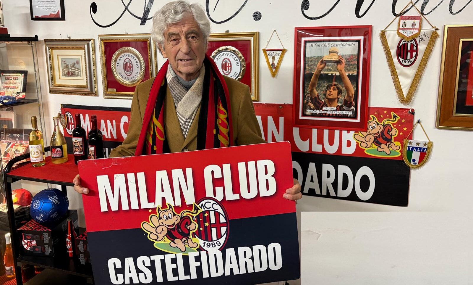 Gianni Rivera star: il Golden Boy celebrato da Milan Club Castelfidardo
